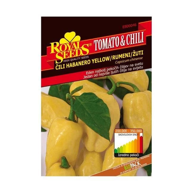 Pakiranje sjemena Royal Seeds Čili Habanero Yellow (Žuti) 0.15g